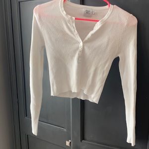 White Princess Polly Button Up Shirt (Size 4)